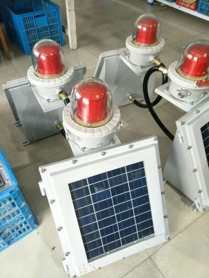 Morska przeciwwybuchowa lampa solarna ostrzegawcza IP66, certyfikat Ex Mark II 2 G/2 D