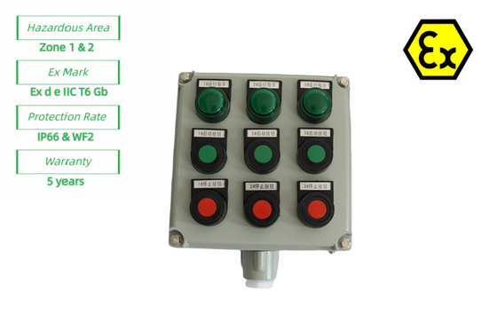 ATEX Panel kontrolny przemysłowy dla strefy niebezpiecznej1 Światło przeciwpłomień 10A AC220v
